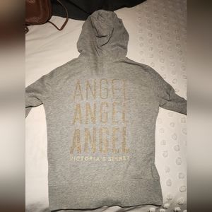 Victoria Secret "Supermodels" gray zip-up hoodie